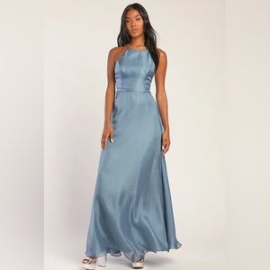 NWT Small Lulu’s Truly For You maxi dress skate blue